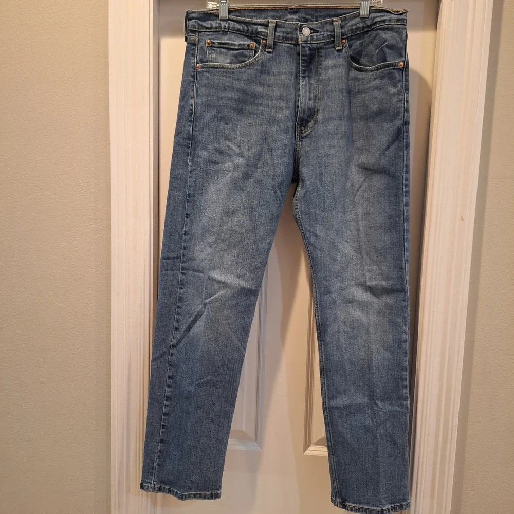 Levi's 505 Regular Fit Jeans Mens 36x30 Blue Straight Leg Denim Pants Classic